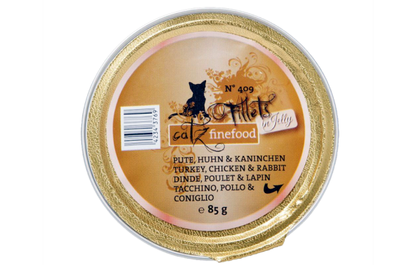 catz finefood: Fillets N° 409 – Pute, Huhn &amp; Kaninchen in Jelly