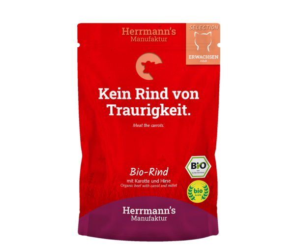 Herrmanns Bio Rind mit Karotten &amp; Hirse im Pouch (Relaunch)