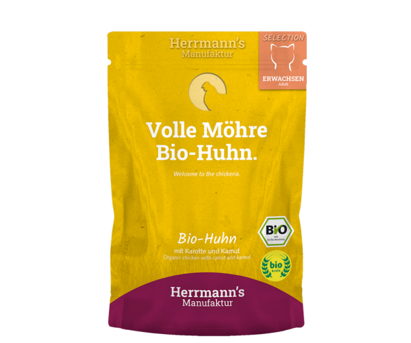 Herrmanns Bio Huhn mit Karotte &amp; Kamut im Pouch (Relaunch)