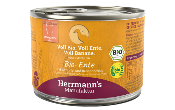 Herrmanns Bio Ente mit Kartoffeln &amp; Bananenchips (Relaunch)